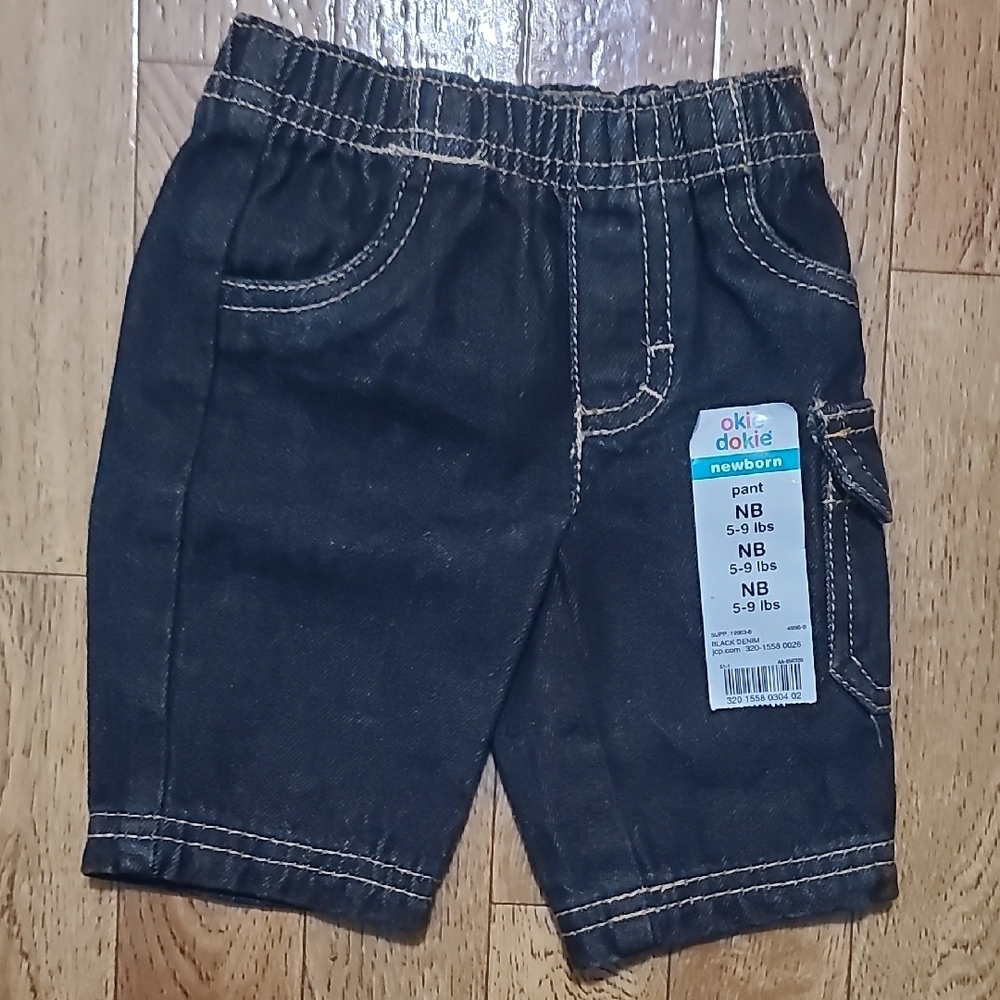 Okie Dokie Black Jeans Elastic Waist (AB1)
